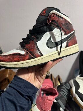 Jordan Red White Black High-Top Basketball Sneakers